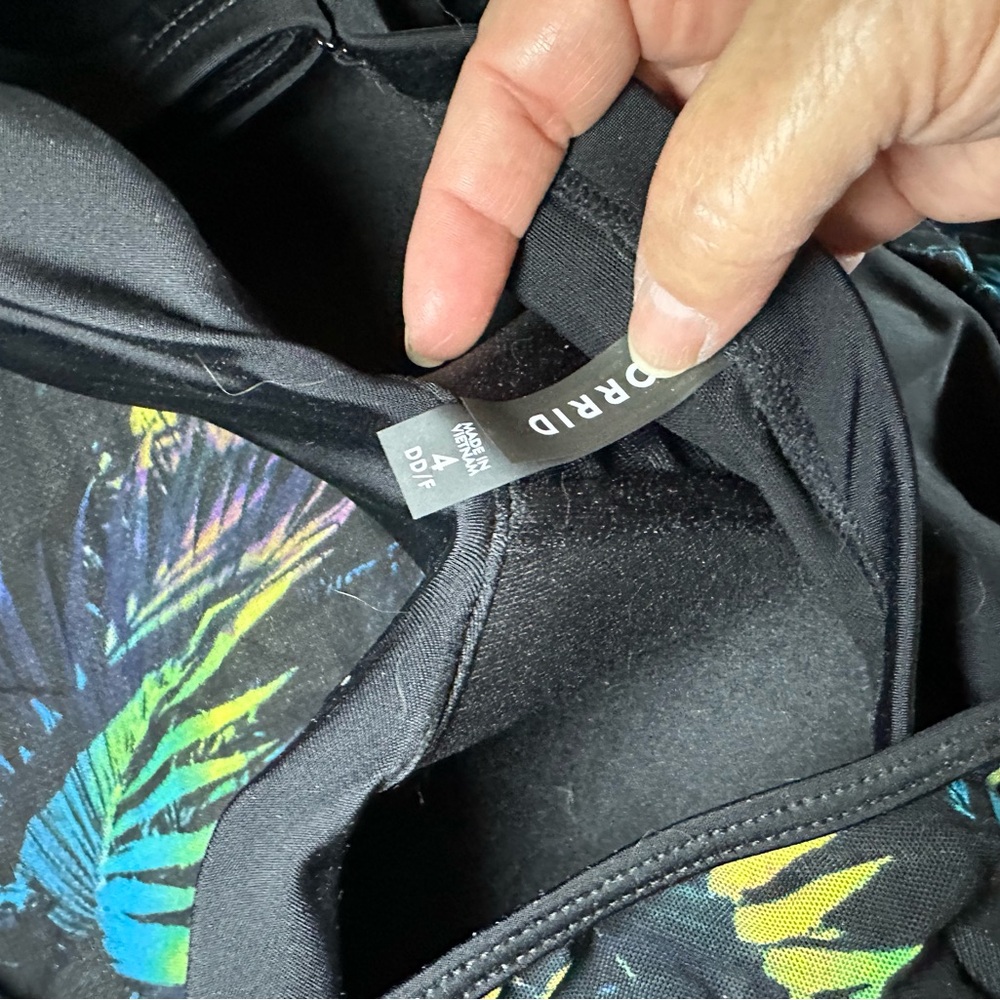 Torrid Black Swimdress with Neon Palm Print - Picture 11 of 12